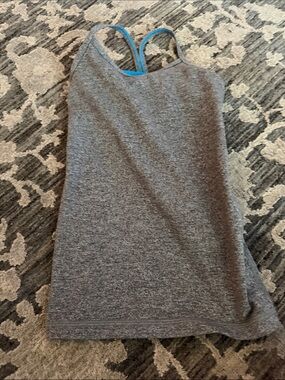 Ivivva Gray Heather Tank with Blue Straps